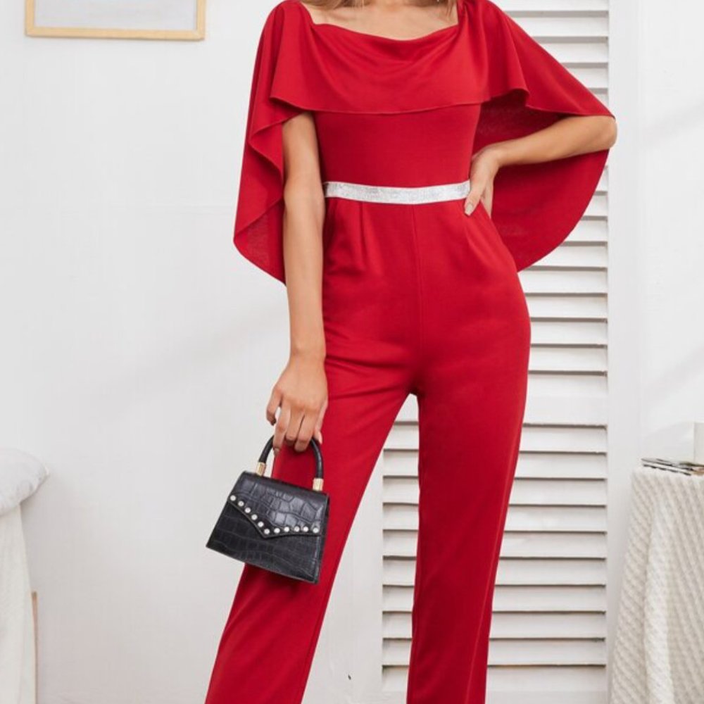 Beautiful red zip back jumpsuit